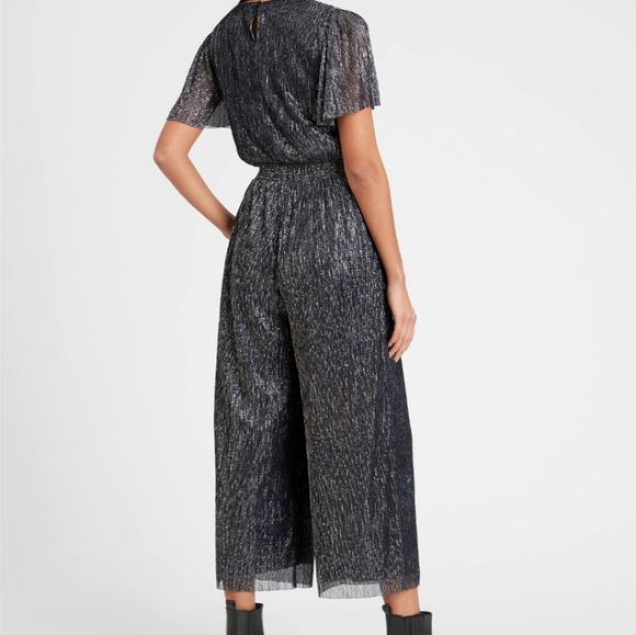 Gorgeous Gunmetal Gray Metallic Jumpsuit - Picture 2 of 8